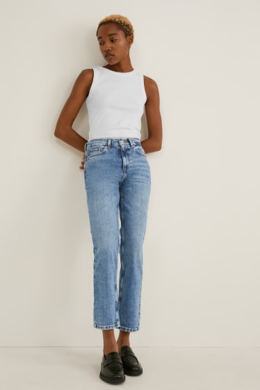 Damen - Straight Jeans - High Waist - LYCRA®  - helljeansblau