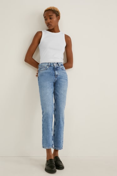 Femei - Straight jeans - talie înaltă - LYCRA® - denim-albastru deschis