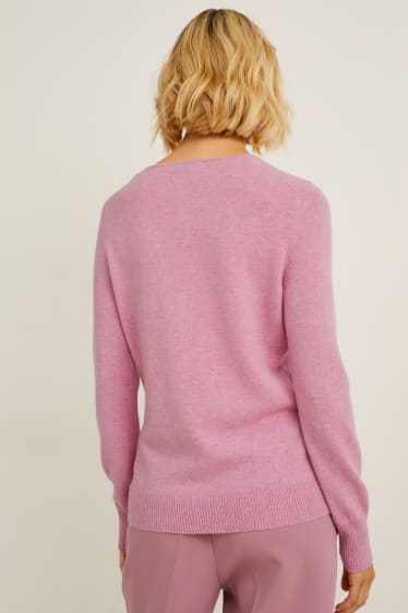 Damen - Kaschmir-Pullover - rosa-melange