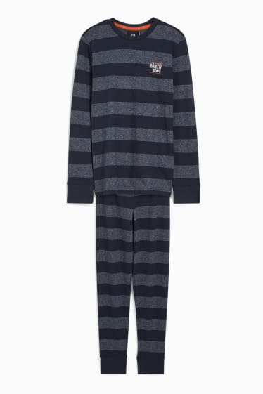 Enfants - Pyjama - 2 pièces - rayé - bleu foncé