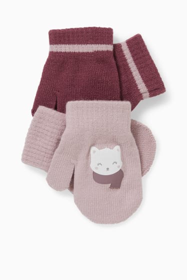 Babies - Multipack of 2 - baby mittens - rose