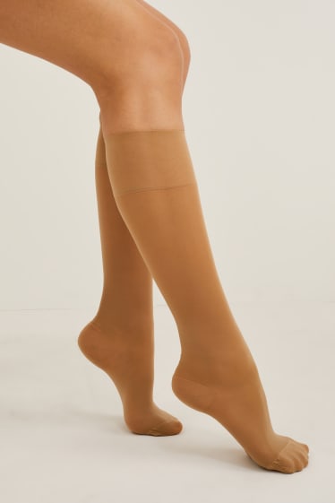 Women - Multipack of 2 - sheer knee highs - 70 denier - light brown