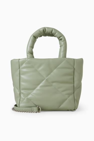 Mujer - CLOCKHOUSE - bolso shopper con correa extraíble - verde claro