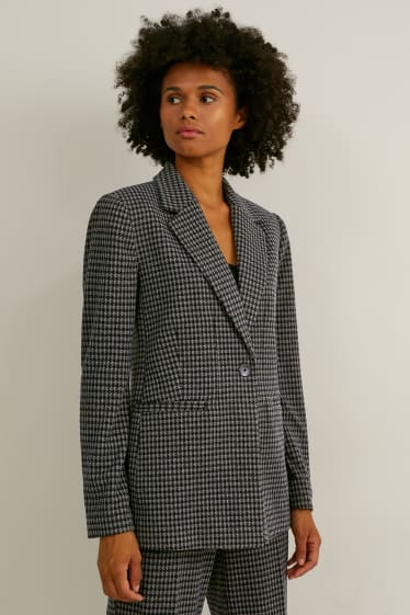Women - Blazer - regular fit - check - black / gray