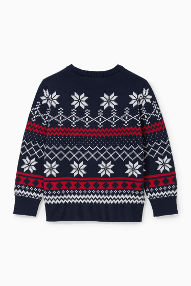 Dzieci - Sweter świąteczny - renifer - ciemnoniebieski