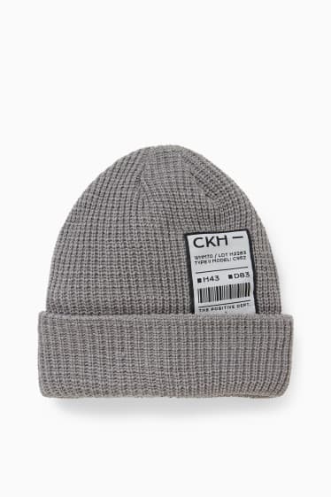 Herren - Strick-Mütze - grau-melange