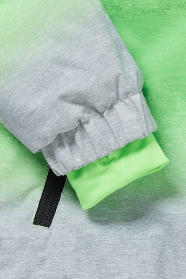 Kinder Buben - Skijacke mit Kapuze - wasserdicht - hellgrün