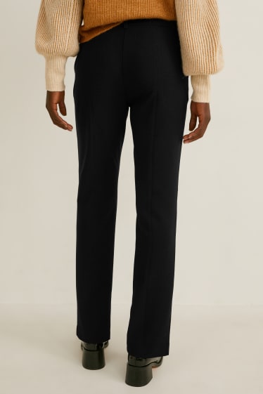 Dámské - Plátěné kalhoty - mid waist - slim fit - černá