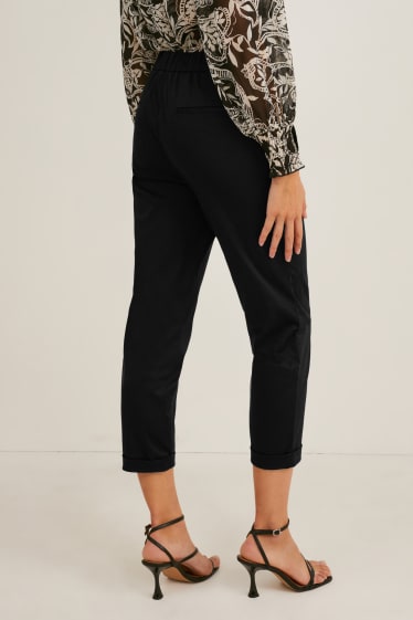 Mujer - Pantalón de tela - high waist - regular fit - negro
