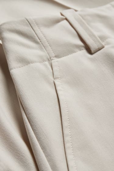 Femmes - Pantalon de toile - high-waist - coupe slim - gris-marron