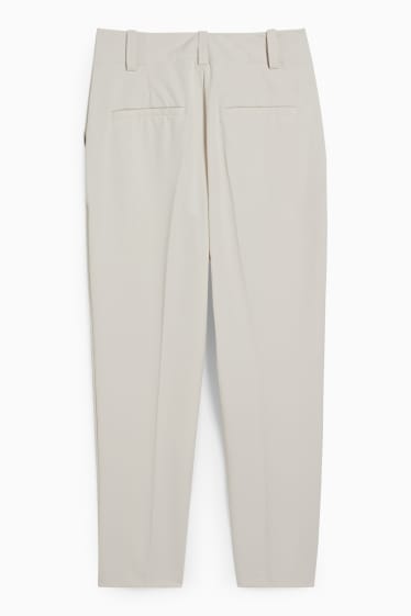 Women - Cloth trousers - high waist - slim fit - gray-brown