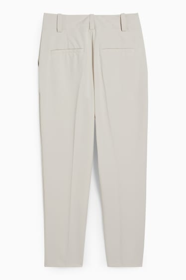 Femmes - Pantalon de toile - high-waist - coupe slim - gris-marron