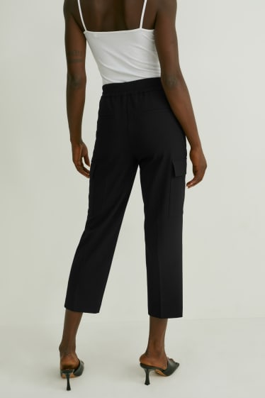 Mujer - Pantalón cargo - high waist - slim fit  - negro