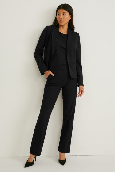 Femei - Pantaloni office - talie medie - straight fit - negru