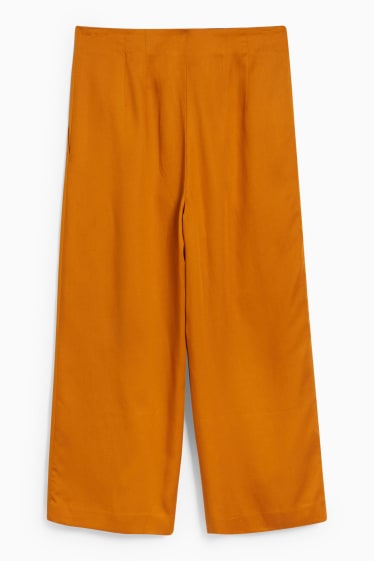 Donna - Pantaloni - vita media - gamba ampia - arancio scuro