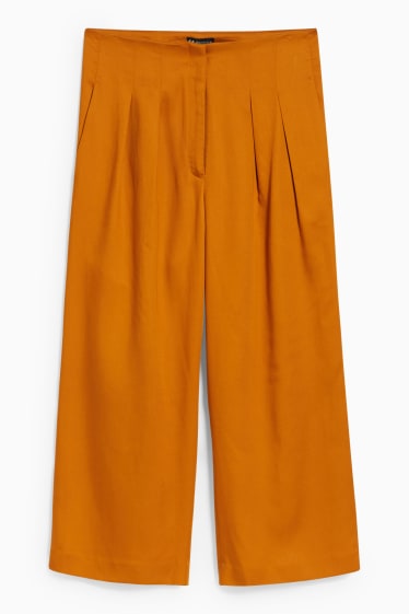 Dames - Broek - mid waist - wide leg - donker oranje