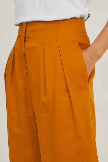 Mujer - Pantalón - mid waist - wide leg - naranja oscuro
