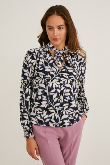 Dames - Blouse - zwart / wit