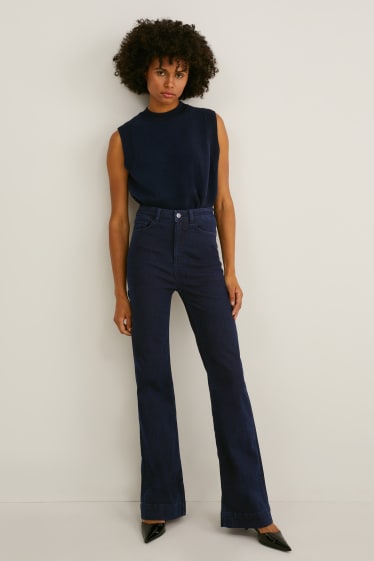 Femmes - Flare jean - high waist - jean galbant - LYCRA® - jean bleu foncé