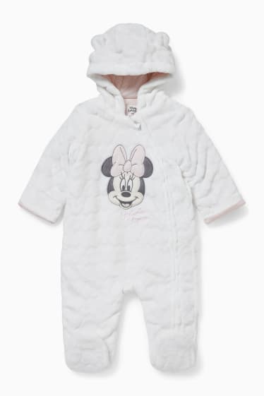 Bebeluși - Minnie Mouse - salopetă bebeluși - alb