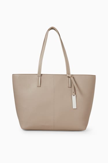 Women - Shopper - faux leather - taupe