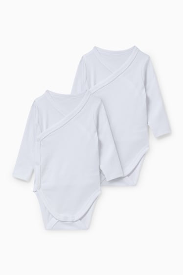 Bébés - Lot de 2 - bodys croisés - blanc