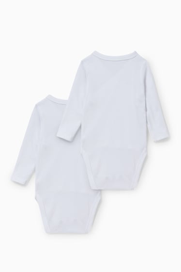 Babys - Set van 2 - wikkelrompertje - wit