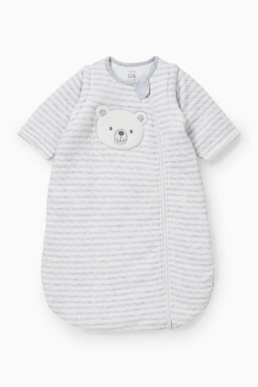 Babies - Baby sleeping bag - striped - light gray-melange