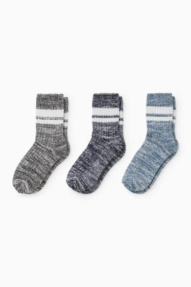 Enfants - Lot de 3 - chaussettes de tennis - bleu foncé