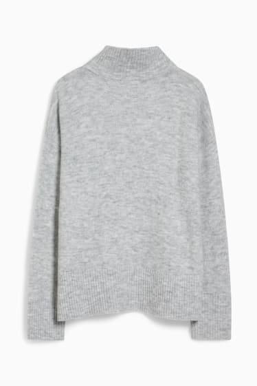 Damen - Pullover  - hellgrau-melange