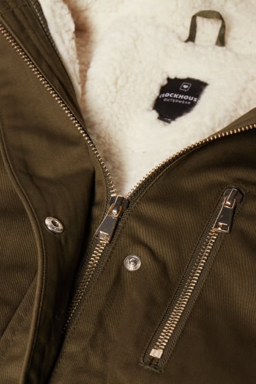 Femmes - CLOCKHOUSE - parka à capuche et garniture d'imitation fourrure - hiver - vert foncé