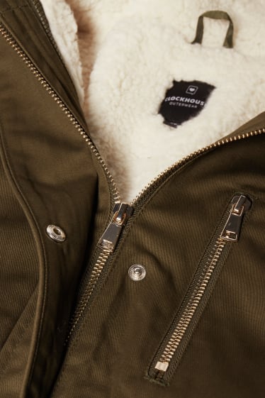 Donna - CLOCKHOUSE - parka con cappuccio e inserto di ecopelliccia - inverno - verde scuro