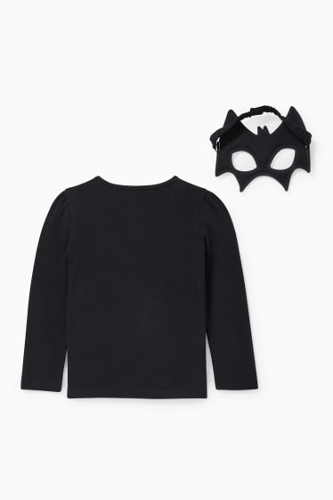 Kinder - Set - Langarmshirt und Maske - 2 teilig - schwarz