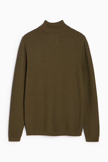 Bărbați - CLOCKHOUSE - pulover cu guler rulat - verde închis