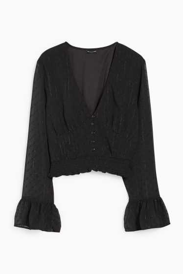 Tieners & jongvolwassenen - CLOCKHOUSE - crop blouse - zwart