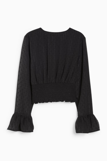 Tieners & jongvolwassenen - CLOCKHOUSE - crop blouse - zwart