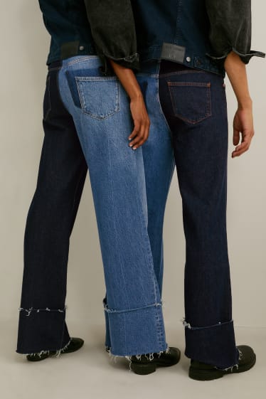 Femei - E.L.V. Denim - wide leg jeans - talie înaltă - unisex - denim-albastru