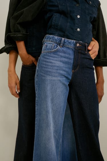 Kobiety - E.L.V. Denim - wide leg jeans - wysoki stan - unisex - dżins-niebieski