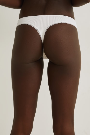 Donna - Confezione da 2 - perizoma - bianco crema