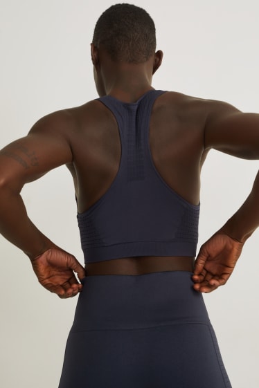 Damen - Funktions-BH - wattiert - Fitness - 4 Way Stretch - dunkelblau
