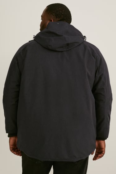 Herren - Parka mit Kapuze - wasserdicht - grau-melange