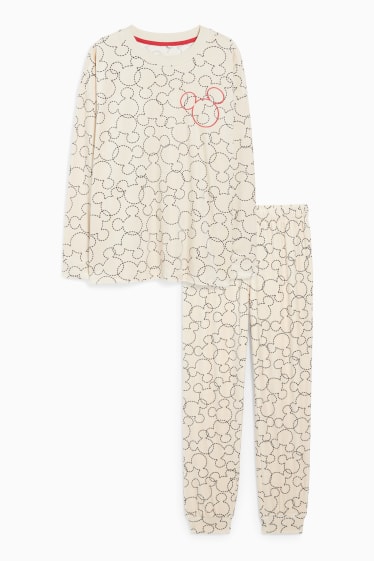 Damen - Pyjama - Micky Maus - beige