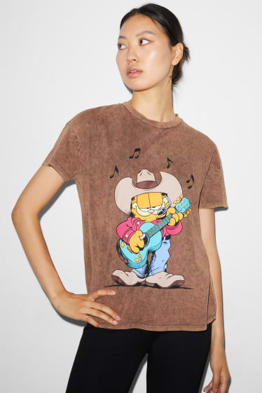 Damen - CLOCKHOUSE - T-Shirt - Garfield - braun
