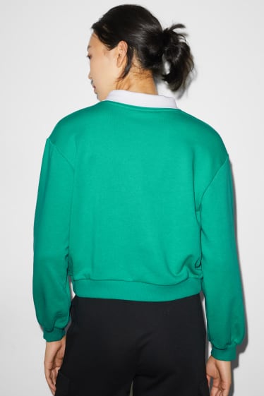 Femmes - CLOCKHOUSE - sweat - look 2-en-1 - vert