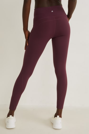 Dámské - Funkční legíny - fitness - 4 Way Stretch - LYCRA® Sport - bordeaux