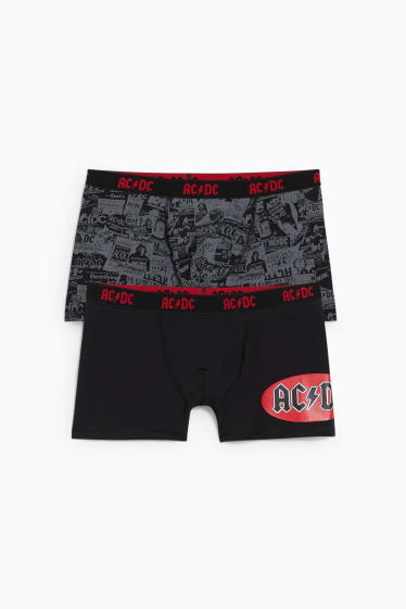 Uomo - Confezione da 2 - boxer aderenti - LYCRA® - AC/DC - nero