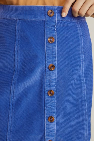 Dames - Rok van corduroy - blauw