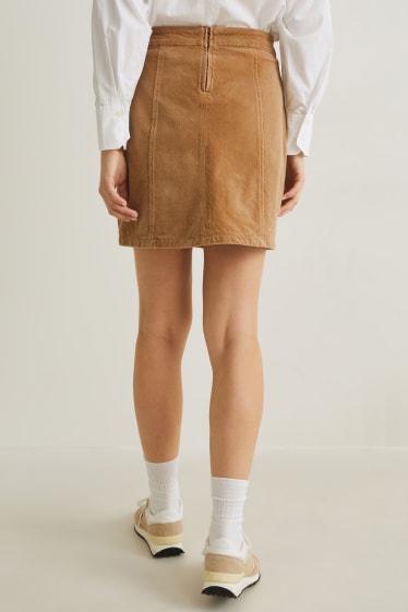 Women - Corduroy skirt - beige