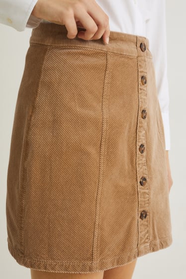 Women - Corduroy skirt - beige
