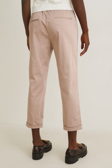 Femei - Pantaloni de stofă - talie înaltă - regular fit - taupe